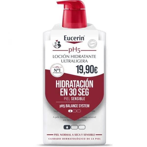 Lait corporel hydratant Eucerin pH5 pour peaux sensibles 1 L