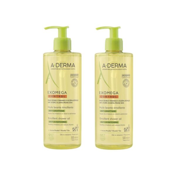 Exomega Control aceite limpiador emoliente piel seca atópica dúo 2 x 500 ml