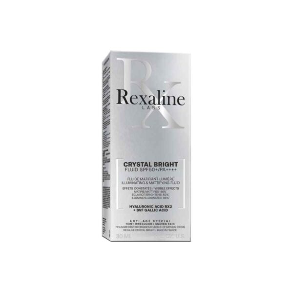 Rexaline Fluido Facial Crystal Bright SPF50+ acabamento mate 30 ml