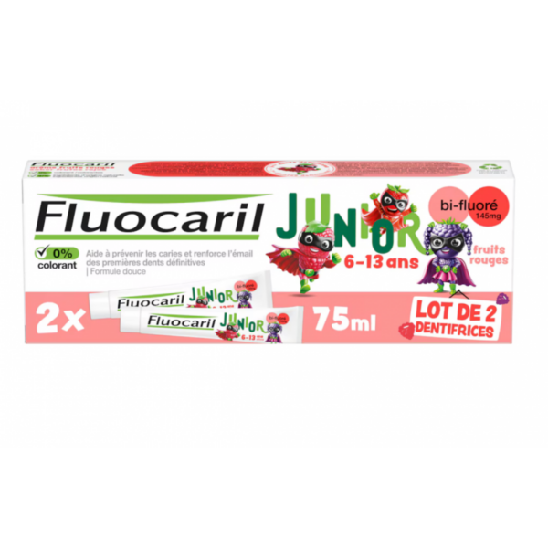 Fluocaril Junior 6-12 Jahre Kinderzahnpasta Früchte 2 x 75 ml