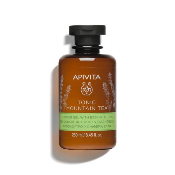 Gel de ducha tonificante Apivita Mountain Tea 250 ml
