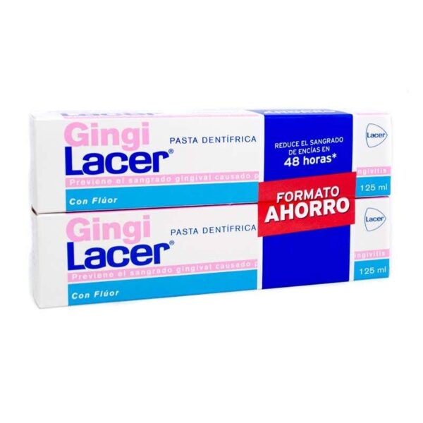 GingiLacer pâte dentifrice gencives sensibles double format économie 2×125 ml