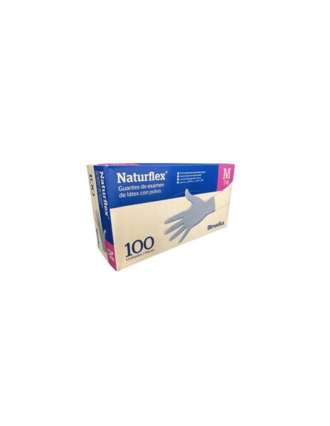 Guantes de látex con polvo Naturflex talla M caja con 100 unidades