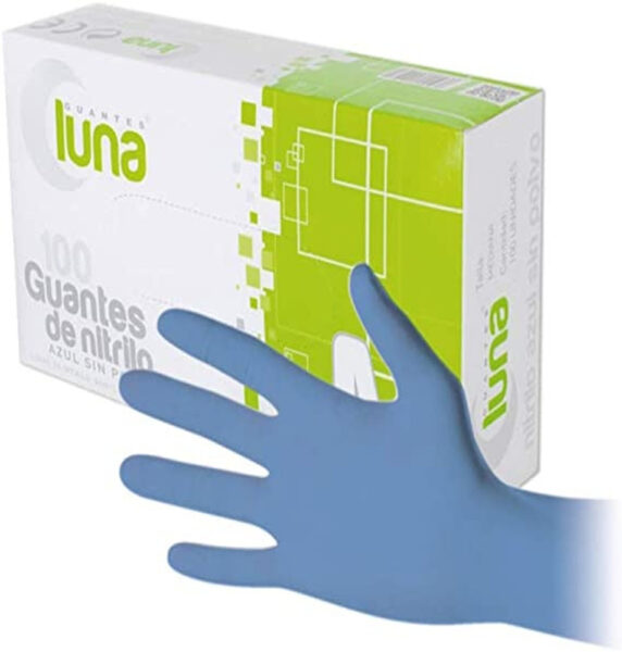 Guantes de nitrilo sin polvo talla S Sensiflex, caja con 100 unidades