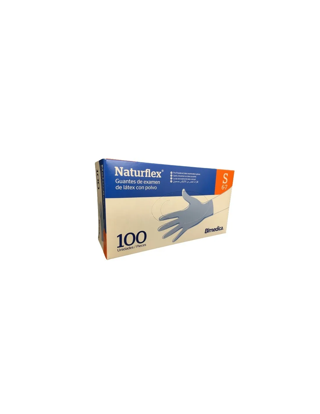 Guantes desechables de látex con polvo talla S caja 100 unidades