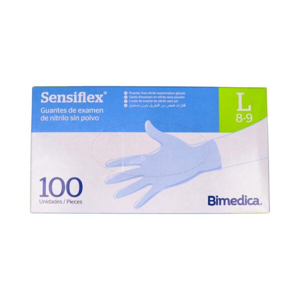 Guanti monouso nitrile blu senza polvere Sensiflex taglia L confezione 100 unità
