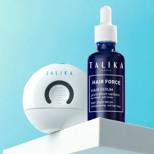 Talika Hair Force balík 2 kusy sérum proti vypadávaniu vlasov + LED hrebeľové zariadenie