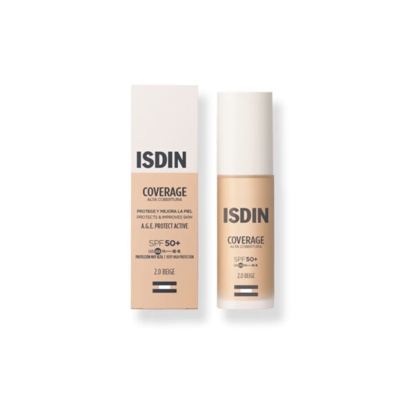 Isdin Coverage BB Base Maquillage Fluide SPF 50+ Ton 2.0 Beige 30 g