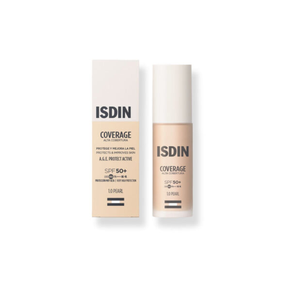 ISDIN Coverage SPF 50+ flüssiges Make-up Ton 1,0 Pearl Tube 30 g