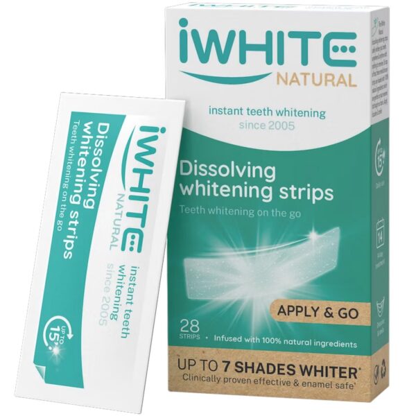 iWhite bandes blanchissantes dentaires solubles, traitement à domicile, boîte 28 bandes