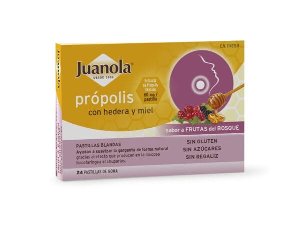 Juanola Própolis sabor frutas del bosque, 24 pastillas para chupar