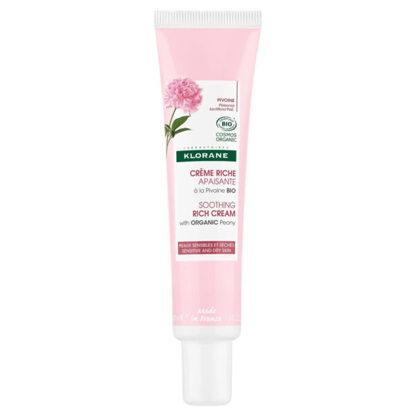 Klorane Crema Facial Rica Calmante con Peonía para Piel Sensible 40 ml