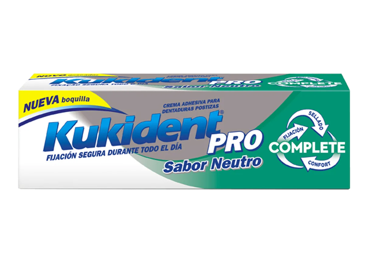 Kukident Pro Complete Neutral crema adhesiva prótesis dentales tubo 47 g