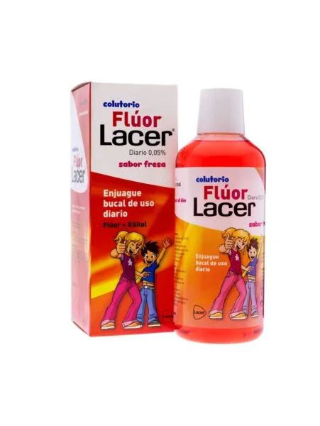 Lacer bain de bouche fluoré quotidien 0,05 % goût fraise 500 ml