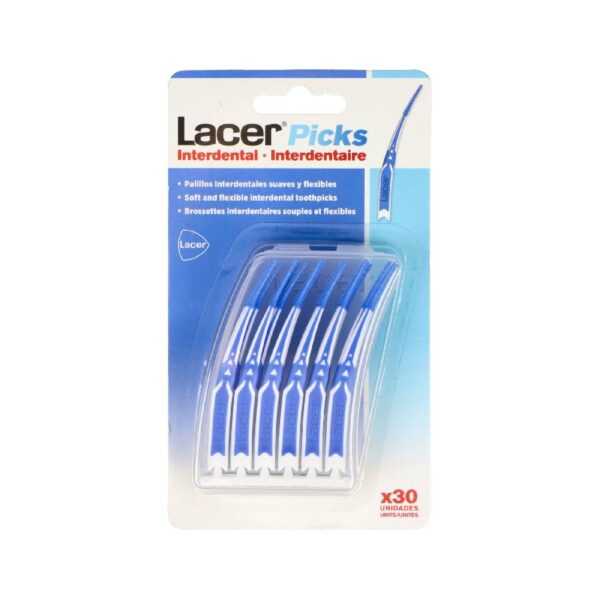 Lacer Picks Interdentales Interdentalbürsten/Interdentalstäbchen für Mundhygiene, 30 Stück
