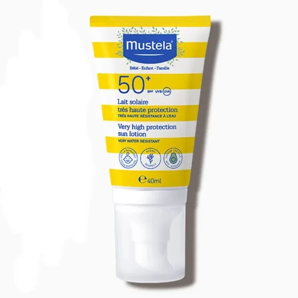 Mleczko słoneczne o bardzo wysokiej ochronie SPF 50+ dla wrażliwej skóry