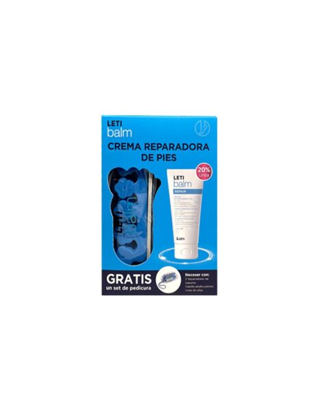 Letibalm reparierende Creme Füße 20% Urea 100 ml mit Pediküre-Set
