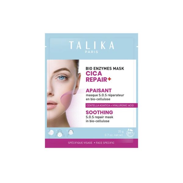 Talika Mascarilla facial Cica Repair+ Soothing S.O.S reparadora e hidratante 20 g