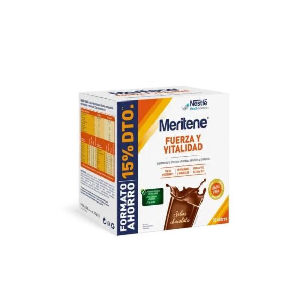 Meritene Chocoladepoeder, voordeelverpakking met 30 zakjes