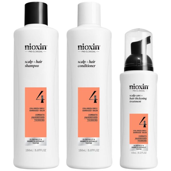 Nioxin System 4 Trial Kit traitement densifiant cheveux teints et très affaiblis 340 ml