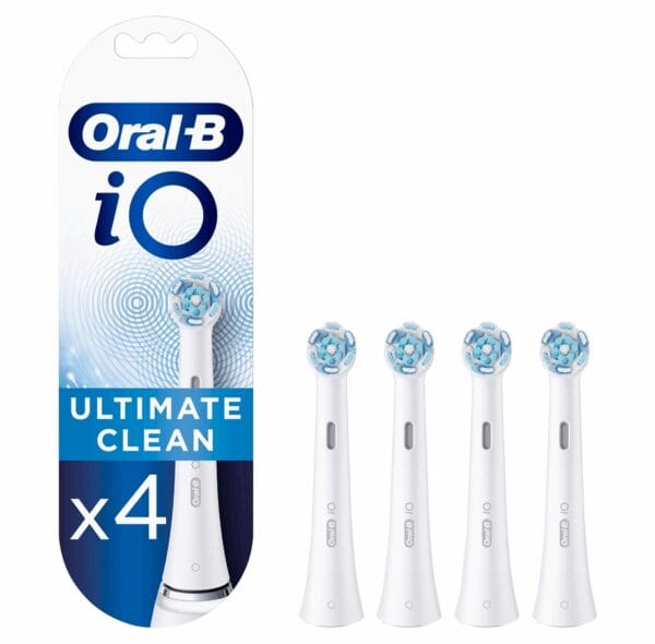Oral-B iO Ultimate Clean recambios cabezales cepillo eléctrico, pack 4 unidades blanco