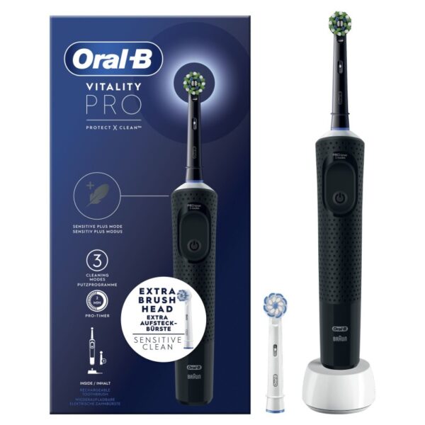 Oral-B Vitality Pro spazzolino elettrico ricaricabile nero, 1 unità