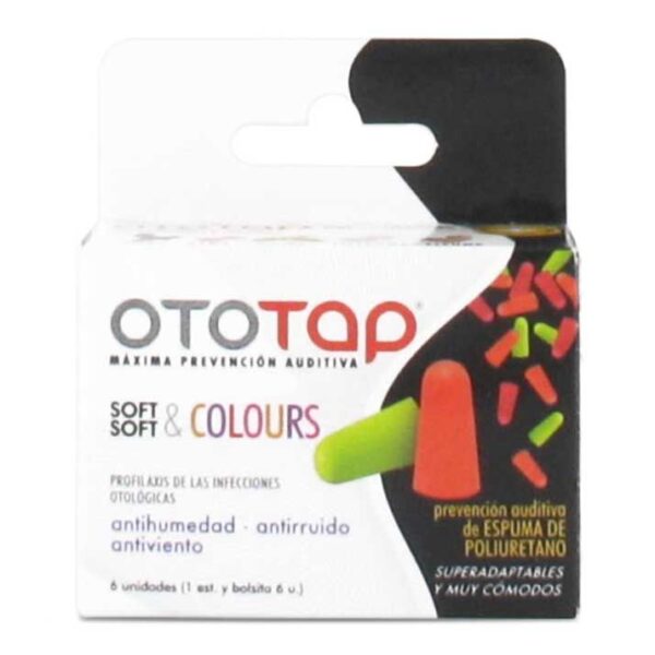 Ototap Soft & Colours tapones para oídos de poliuretano, 6 unidades