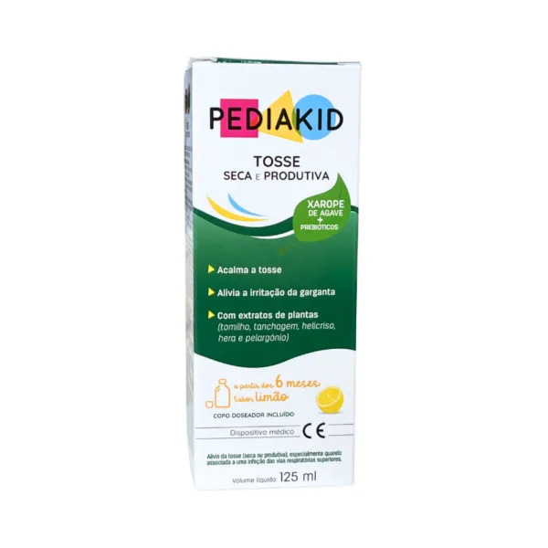 Pediakid droge en productieve hoest kindjessiroop met citroensmaak 125 ml