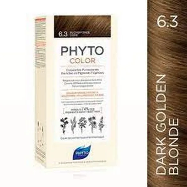 Phyto Phytocolor 6.3 μόνιμη βαφή μαλλιών σκούρο χρυσό ξανθό