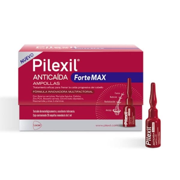 Pilexil Forte Max ampollas anticaída 20 ampollas x 5 ml