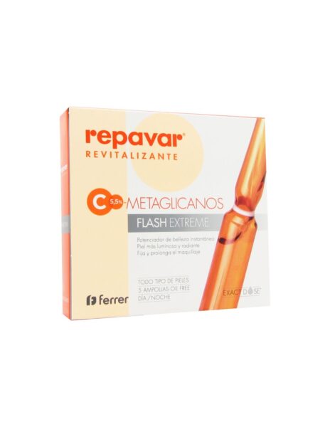 Repavar Revitalisierend Metaglykane C5,5% Flash Extreme 5 Ampullen Einzeldosis