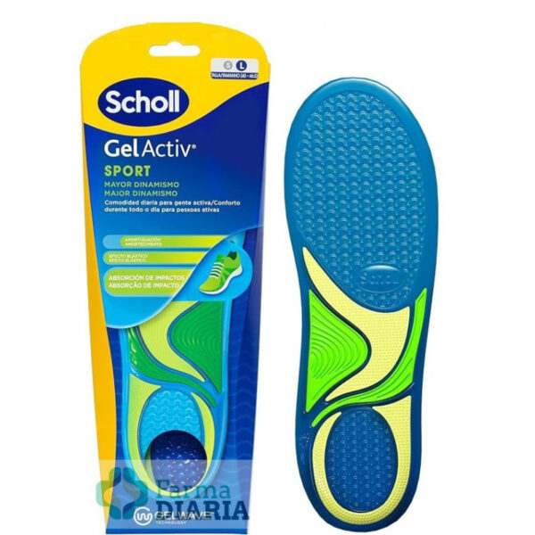 Scholl Semelles Gelactiv Sport Homme taille 40-46,5 pack 2 unités