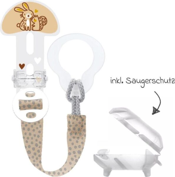 Suavinex broche de madera con cinta sujetachupetes bebé 1 unidad