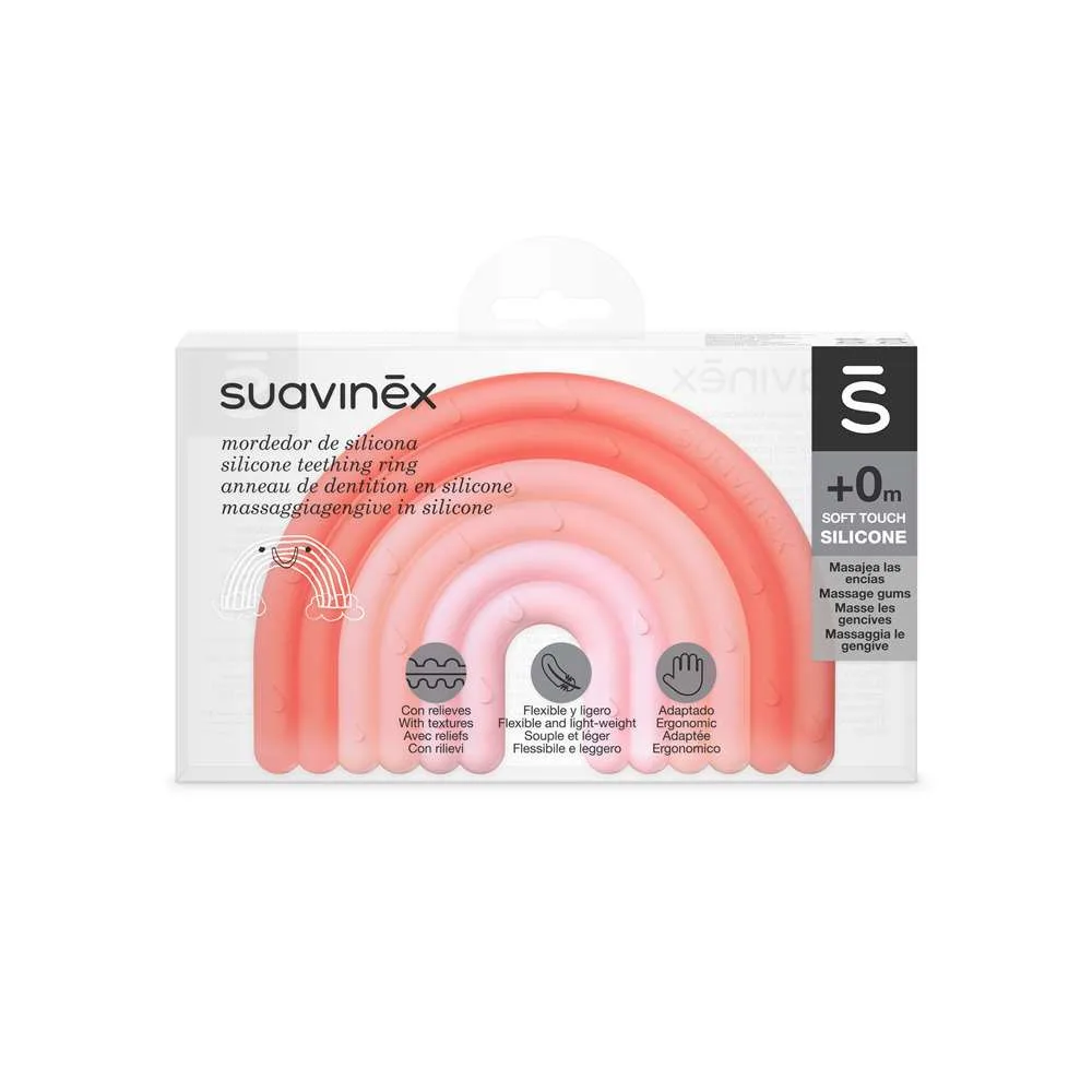 Suavinex mordant en silicone arc-en-ciel étape 1 bébé +0m 1 unité