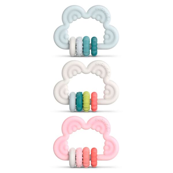 Suavinex mordedor didáctico de silicona con forma de nube +6 meses, 1 unidad