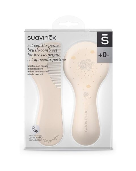Suavinex set cepillo y peine bebé blanco, 2 piezas