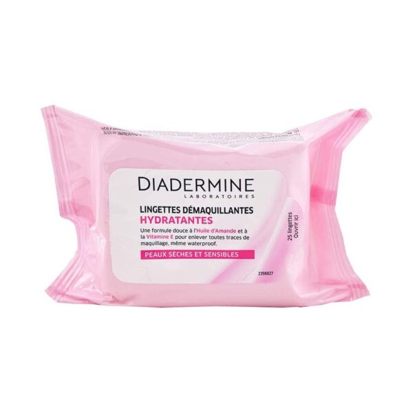 Diadermine Salviette struccanti idratanti per pelle secca e sensibile, confezione da 25 unità