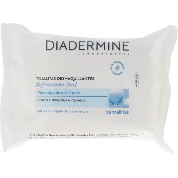 Diadermine Verfrissende make-up removerdoekjes voor normale-mengende huid 25 stuks