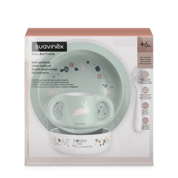 Vajilla infantil Suavinex verde +6 meses