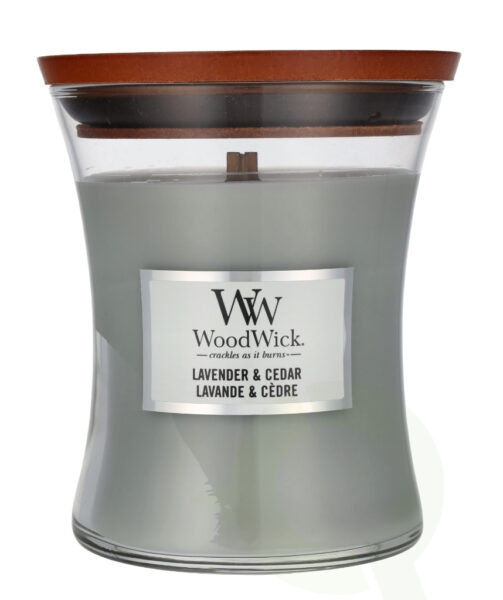 Candela aromatica Lavanda & Cedro media con stoppino di legno 277 g
