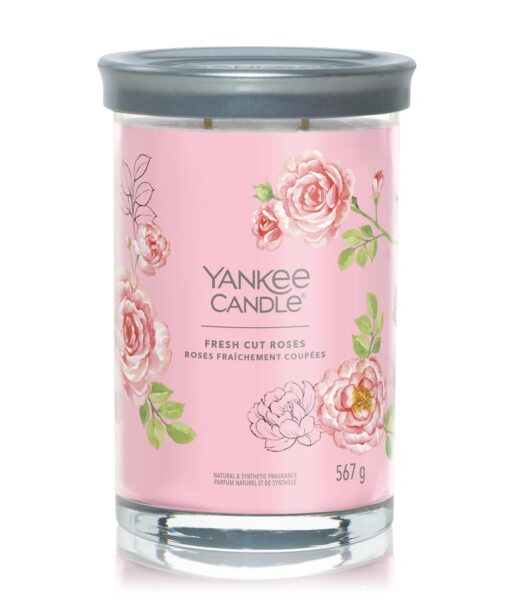 Candela aromatica Yankee Candle Signature Tumbler Rose fresche tagliate 567 g