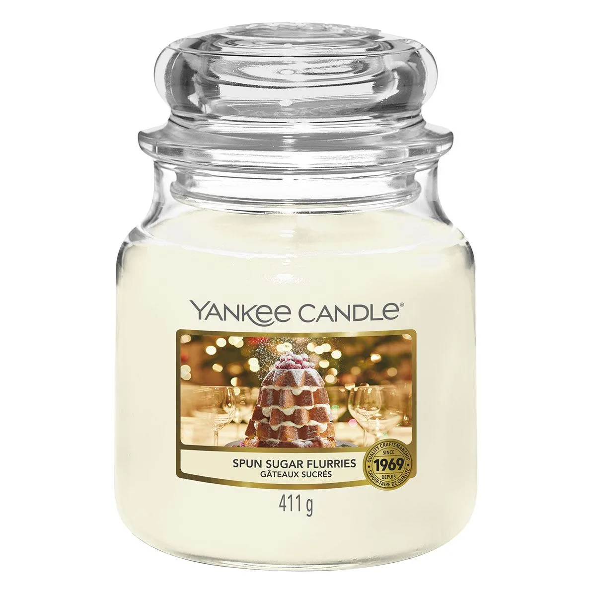 Mirisna svijeća Yankee Candle Classic srednji stakleni spremnik Spun Sugar Flurries 411 g
