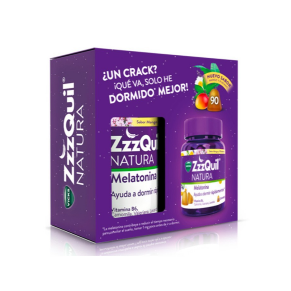Vicks ZzzQuil Natura gominolas sueño sabor mango y plátano 90 unidades