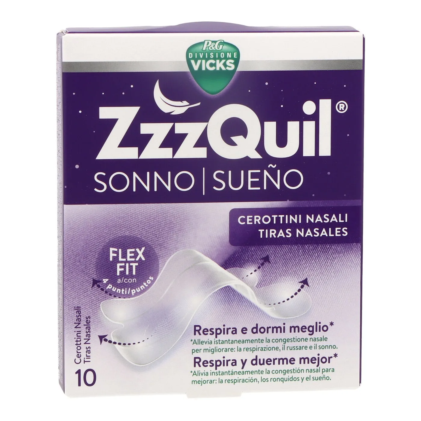 Vicks ZzzQuil Sömn näsremsor med klister, 10 enheter