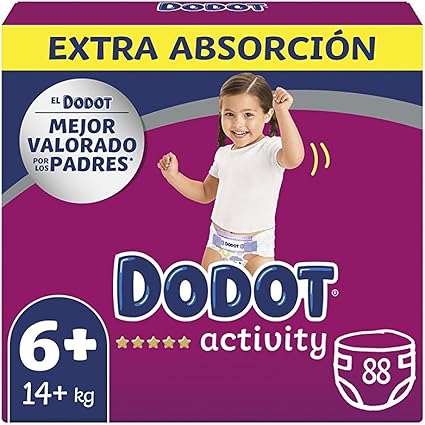 Dodot Activity Taille 6+ (>14 kg) Boîte Extra Économique 88 couches jetables