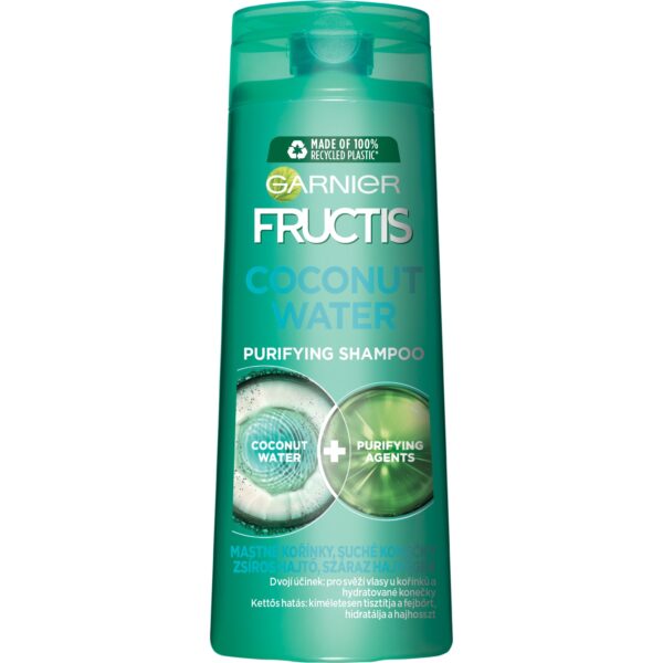 Fructis champú purificante agua de coco cabello graso botella 400 ml