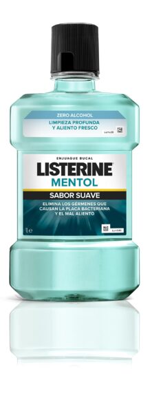Listerine Antiseptische Mundspülung, mildes Menthol, alkoholfrei, 1000 ml