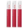 Maybelline SuperStay Matte Ink labial líquido mate tono 80 Ruler pack x3