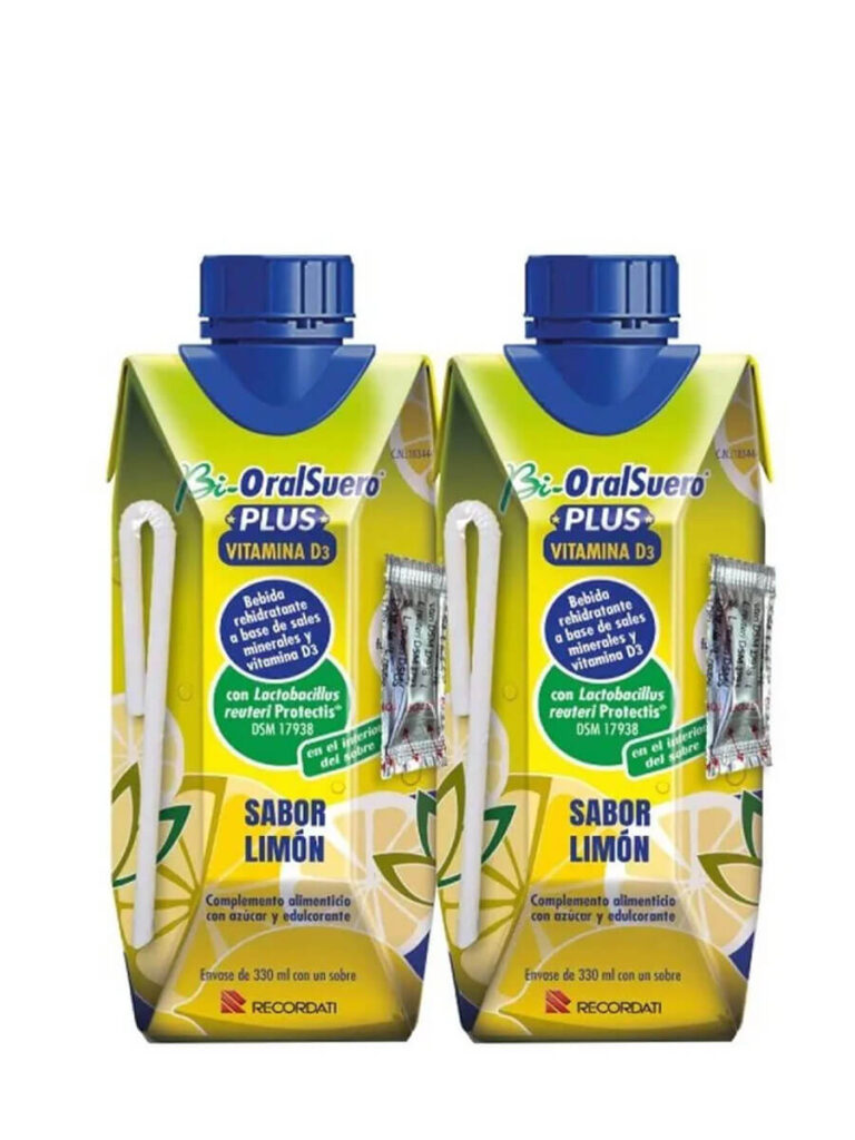 Bi-Oralsuero Plus Vitamin D3 citronsmag oral opløsning 2 x 330 ml