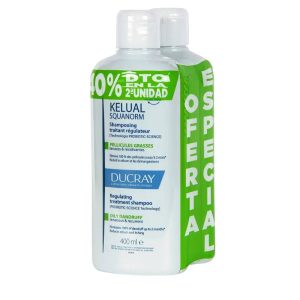 Ducray Kelual Squanorm champú anticaspa caspa grasa duplo 2 x 400 ml